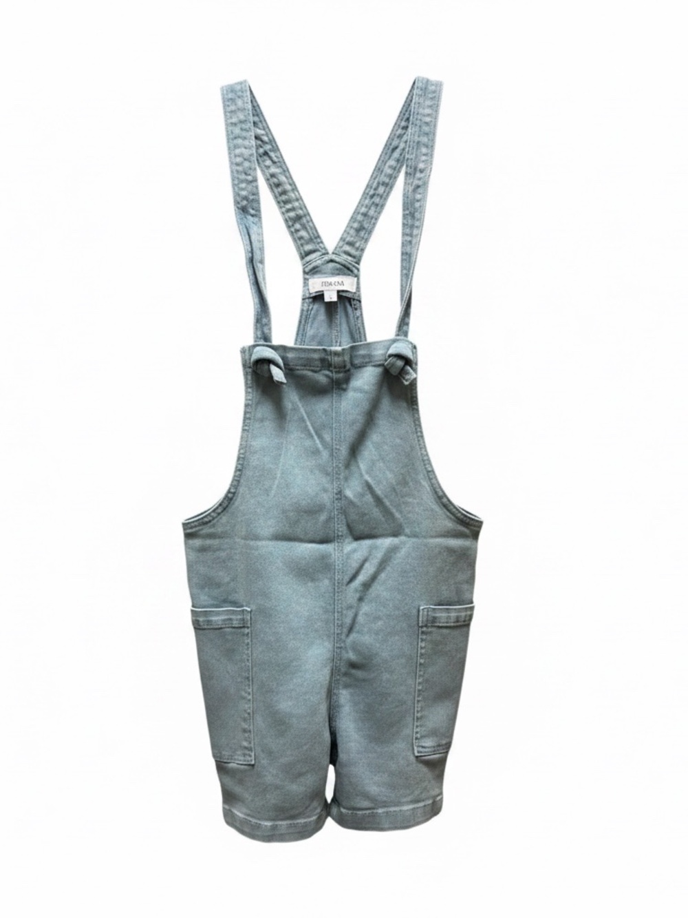 Zenana Denim Knotted Strap Romper Shortalls - NWOT